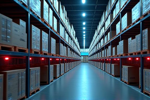 Secure cargo warehouse with real-time tracking for electronics and pharmaceutical shipments